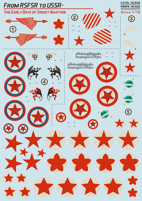 プリントスケール 72-535 1/72 ロシア・ソビエト連邦社会主義共和国 ~ソ連. 初期 ソビエトアヴィエーション