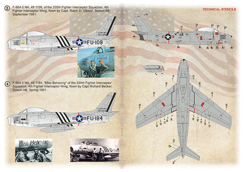 プリントスケール 72-536 1/72 韓国のF-86Aセイバーズ 第4戦闘航空団. パート 1