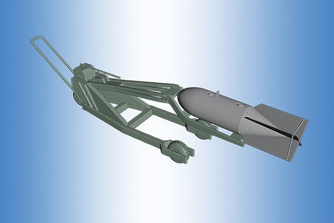 プリントスケール PSR72005 1/72 リフト付き爆弾トロリー WWII ドイツ空軍 SC 250 JA, L, L2