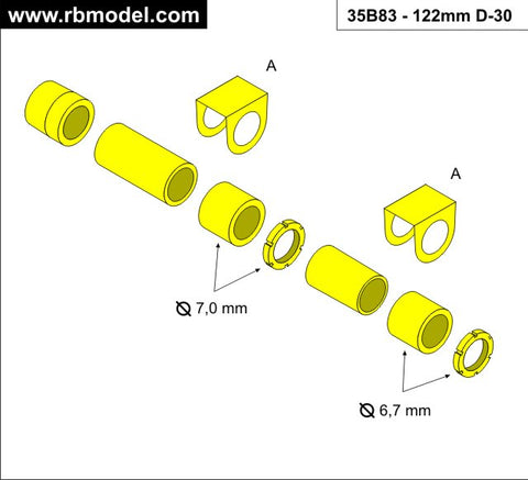 RBモデル 35B83 1/35 122mm L/38 D-30 SPG T-34 / D-30 122mm Howitzer D-30