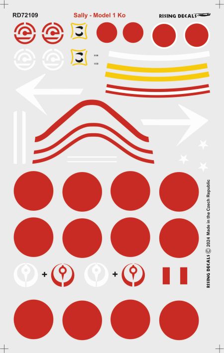 ライジングデカール 72-109 1/72 九七式重爆撃機 マーキング集 (2) (decals for 7 a/c)