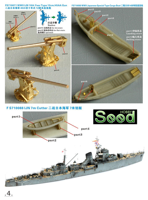シードホビー SH700014 1/700 WWII 日本海軍 軽巡洋艦 八十島 フルレジンキット