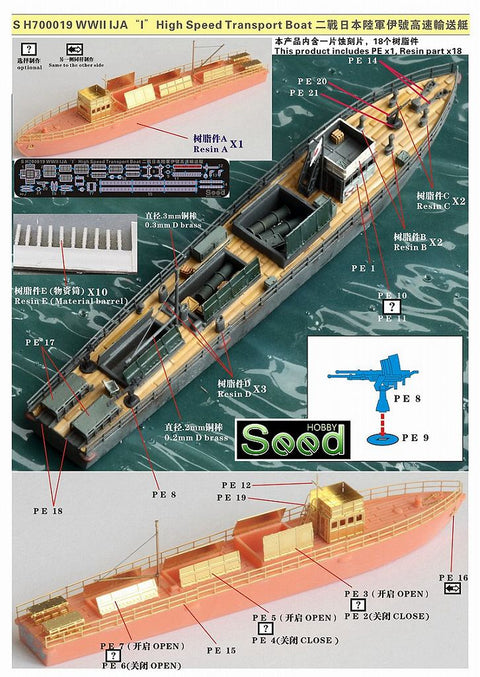 シードホビー SH700019 1/700 WWII 日本海軍 伊号高速艇 レジンキット