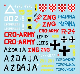 スターデカール 35-906 1/35 クロアチア陸軍 1991-95 #1 T-55A M47 パーシング, M36B2