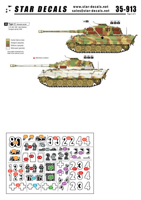 スターデカール 35-913 1/35 ジャーマンタンクス イン ハンガリー 1945 パンサーG, タイガーII, マーダー2