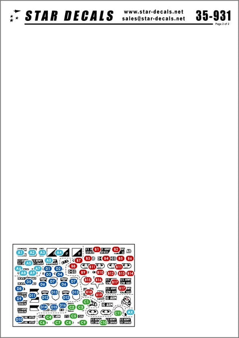 スターデカール 35-931 1/35 ベトナム戦争のアメリカ空挺部隊のM113 ACAV