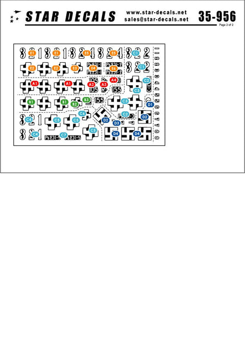 スターデカール 35-956 1/35 フィンランド軍戦車 イン WWII # 1 T-34 1941年型, T-34 1943年型,BA-20M装甲車