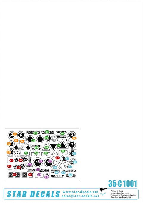 スターデカール 35-C1001 1/35 南アフリカ連邦軍 シャーマン イン イタリア 1943-45 - Mk III, Mk IIA, ファイアフライ Mk VC