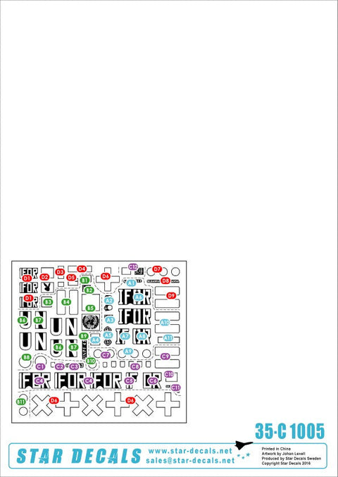 スターデカール 35-C1005 1/35 バルカン半島の平和維持部隊 #4 フランス, UN・IFOR VAB 4x4