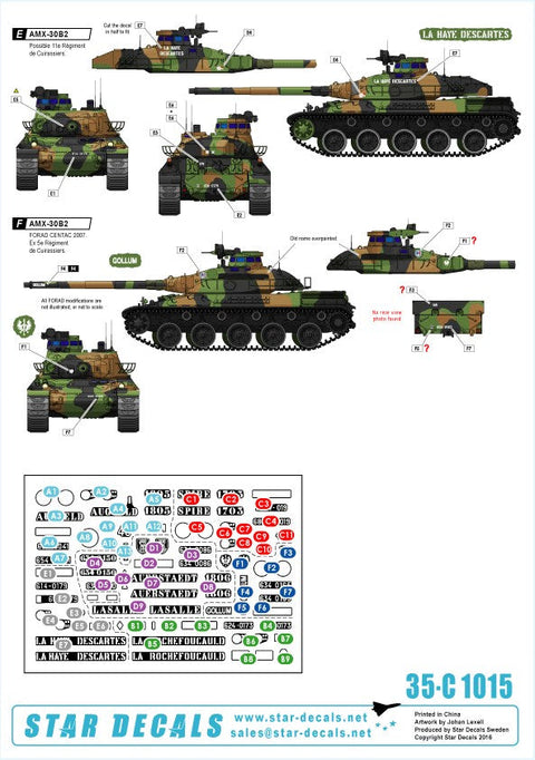 スターデカール 35-C1015 1/35 フランス AMX-30 B2 冷戦期・ 現用マーキング