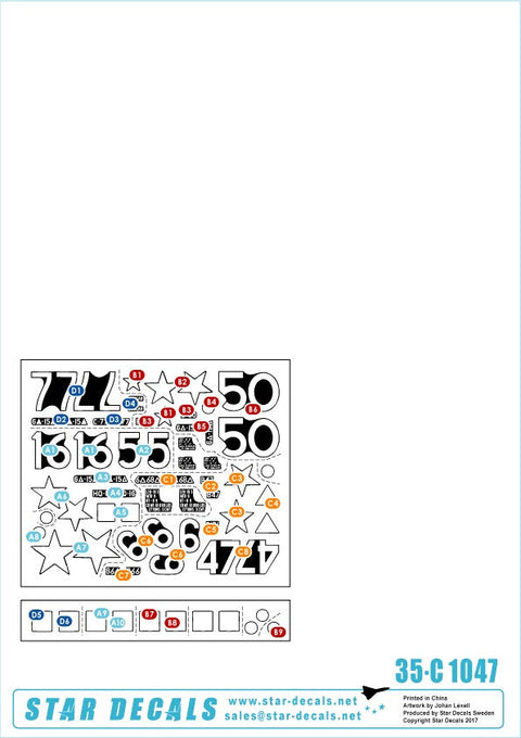 スターデカール 35-C1047 1/35 バルジの戦い 第6機甲師団 シャーマン