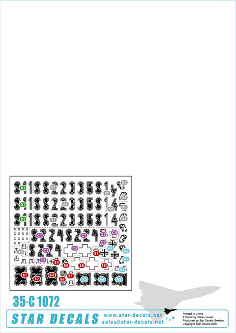 スターデカール 35-C1072 1/35 タイガーI ダス・ライヒ師団 1943-44 (クルスク戦以降)