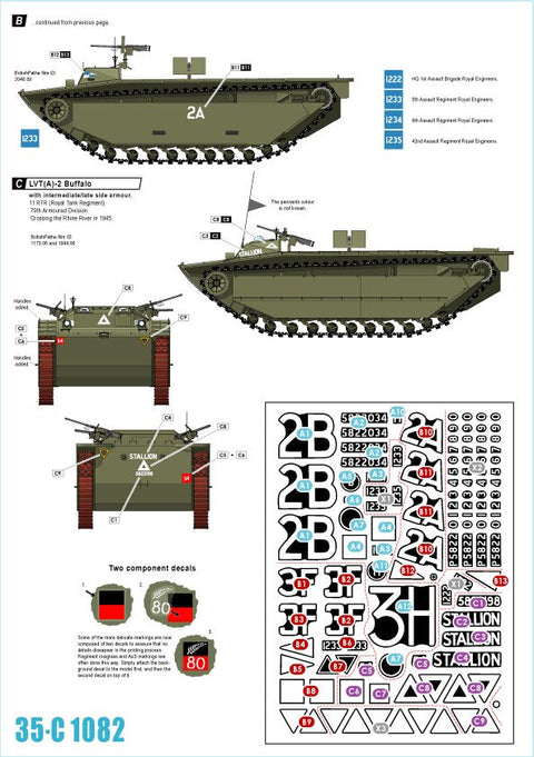 スターデカール 35-C1082 1/35 イギリス LVT-2,LVT(A)-2 LVT バッファロー イン 北西ヨーロッパ 1944-45 (1)
