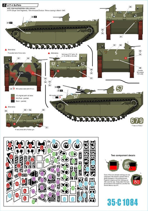 スターデカール 35-C1084 1/35 イギリスLVT-4 バッファロー イン 北西ヨーロッパ 1944-45 (3)
