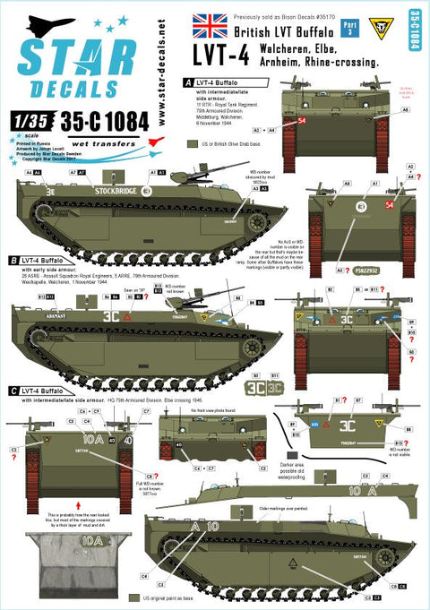 スターデカール 35-C1084 1/35 イギリスLVT-4 バッファロー イン 北西ヨーロッパ 1944-45 (3)