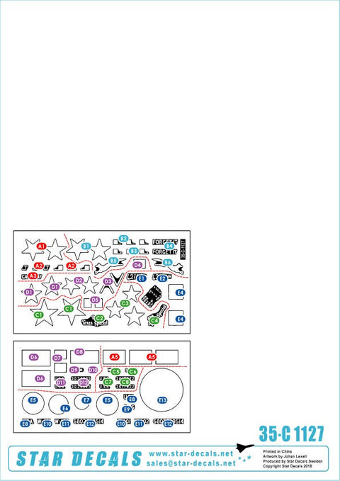 スターデカール 35-C1127 1/35 アメリカ 北アフリカ'42-43 M4A1シャーマン, M7 プリースト, M2 ハーフトラック 37mm 自走対空砲型