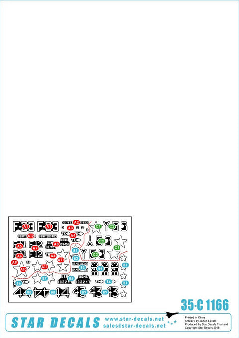 スターデカール 35-C1166 1/35 朝鮮戦争におけるアメリカ海兵隊のM4A3(105)のドーザー型、火炎放射器装備型 戦闘指揮型「ヤマアラシ」