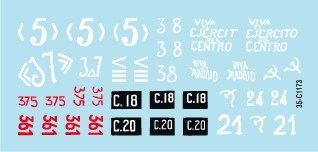 スターデカール 35-C1173 1/35 スペイン内戦#5 T-26 共和党側のT-26m / 1933年