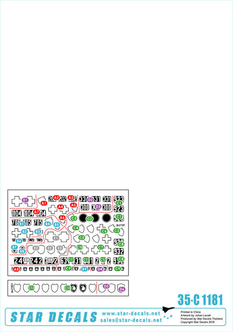 スターデカール 35-C1181 1/35 WWII ドイツ 第18装甲擲弾兵師団 #1 1941?43年 II号戦車A?C型及びF型、IV号戦車D型、F2型