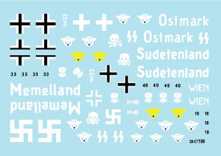 スターデカール 35-C1186 1/35 WWII ドイツ 秩序警察所属の装甲車 #1 ADGZ8×8装甲車