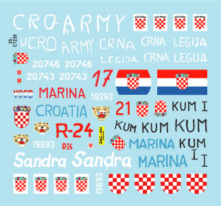 スターデカール 35-C1236 1/35 現用 バルカン半島 クロアチア陸軍#1 祖国戦争でのT-55 クロアチア1991-92年