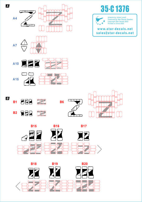 スターデカール 35-C1376 1/35 ウクライナの戦争#5 ドネツク共和国のT-72B戦車(1986)戦車 2022年