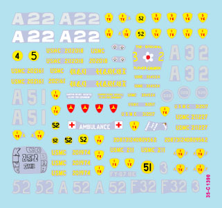 スターデカール 35-C1389 1/35 テト攻勢/フエ市街戦(1968年) ベトナム戦争 アメリカ海兵隊戦闘車両 M48戦車/M67火炎放射戦車/M37トラック/M43救急車