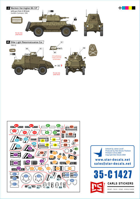 スターデカール 35-C1427 1/35 初期のIDF #1 イスラエル 1948-49 ダイムラー装甲車・ハンバー・ホワイト・スカウトカー他