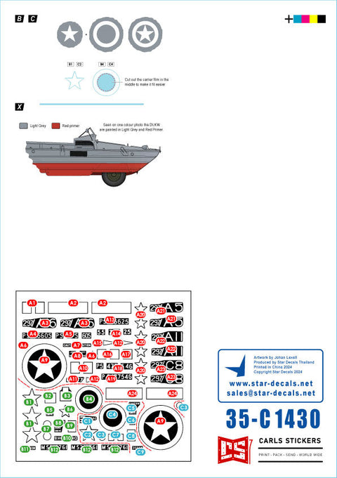 スターデカール 35-C1430 1/35 D-デイイギリス DUKW/シープ水陸両用車#2 第297総合輸送中隊/ビーチ集団