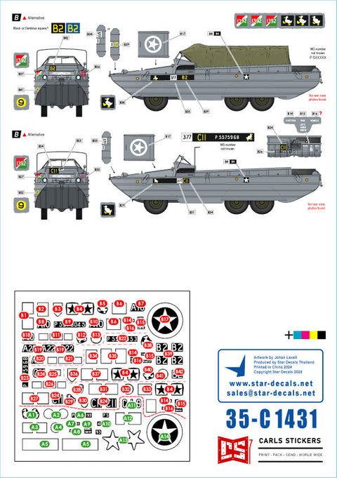 スターデカール 35-C1431 1/35 D-デイイギリス DUKW水陸両用車#3 第101/第377総合輸送中隊