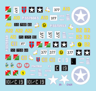 スターデカール 35-C1431 1/35 D-デイイギリス DUKW水陸両用車#3 第101/第377総合輸送中隊