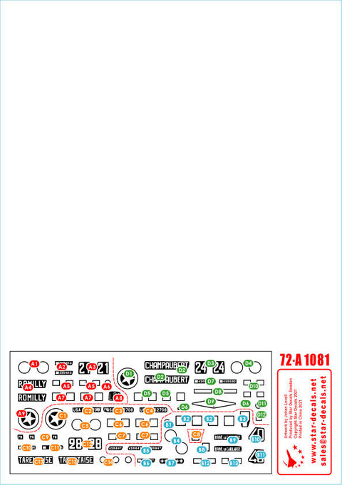 スターデカール 72-A1081 1/72 フランス軍M4A2シャーマン M4A2 1944-45 ノルマンディーからパリへ