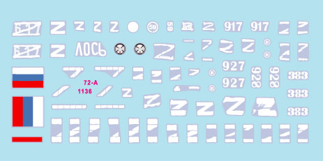 スターデカール 72-A1136 1/72 ウクライナの戦争#6 ドネツク共和国/ルガンスク共和国 T-72B1主力戦車 BMP-1歩兵戦闘車(2022年)