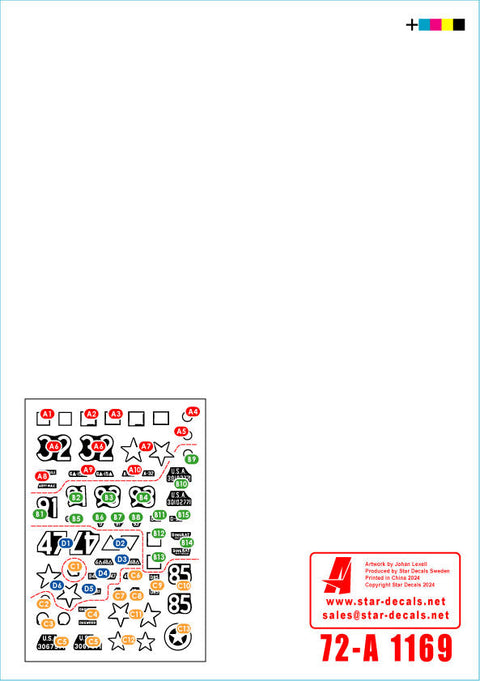 スターデカール 72-A1169 1/72 アメリカ第 6 機甲師団第 3戦車の組み合わせM4 シャーマン・M5A1 スチュアート