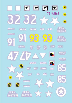 スターデカール 72-A1169 1/72 アメリカ第 6 機甲師団第 3戦車の組み合わせM4 シャーマン・M5A1 スチュアート