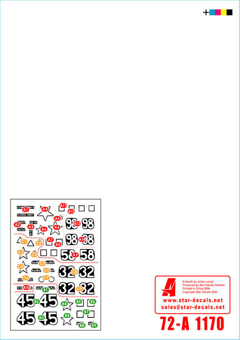 スターデカール 72-A1170 1/72 アメリカ第 6 機甲師団第 4 特殊戦車T34 ロケット ランチャーと M32B1 TRV を搭載した M4