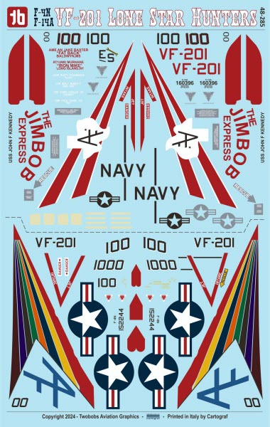 トゥーボブス 48-285 1/48 F-4N/F-14 VF-201 ローンスターハンター