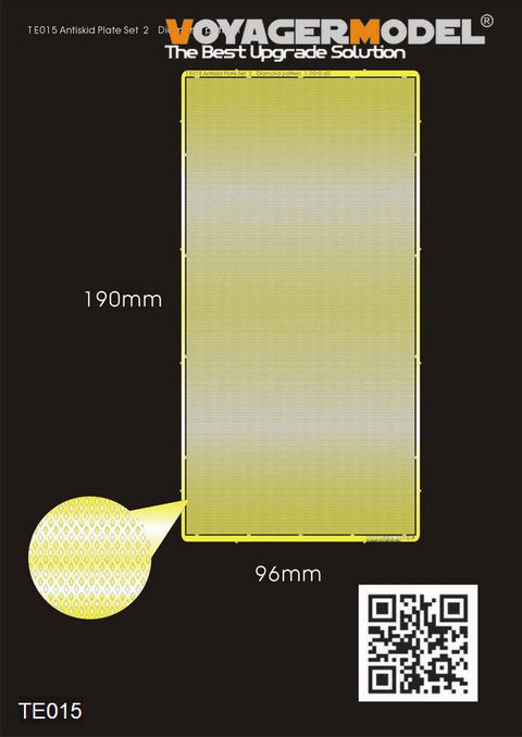 ボイジャーモデル TE015 滑り止め プレート セット2 ダイヤモンド パターン 1.8*0.9