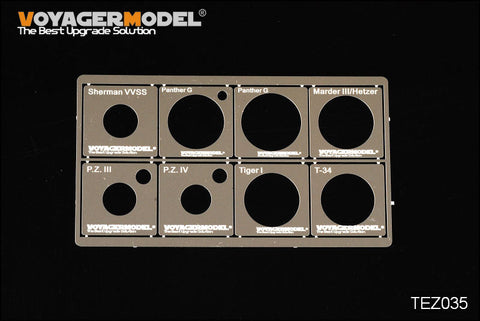 ボイジャーモデル TEZ035 1/48 WWII AFV ロードホイール ステンシル テンプレート (タミヤ)