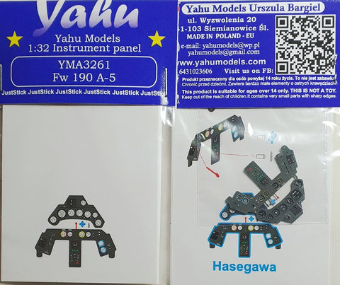 ヤフーモデル YMA3261 1/32 フォッケウルフFw190A-5 計器盤 (ハセガワ用)