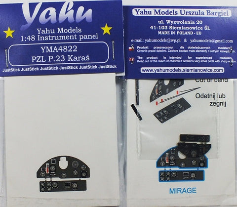 ヤフーモデル YMA4822 1/48 PZL P.23 カラシュ 計器盤 (Mirage用)