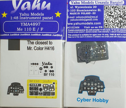 ヤフーモデル YMA4897 1/48 メッサーシュミット 110 E/F 計器盤 (サイバーホビー用)