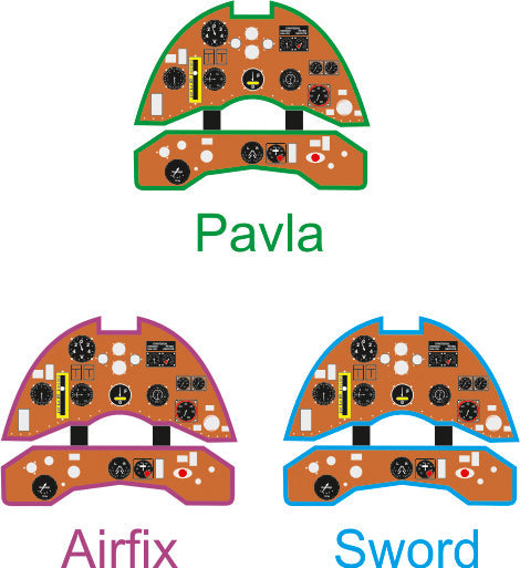 ヤフーモデル YMA7203 1/72 グラディエーターMk.I初期 計器盤 (エアフィックス / ソード / パブラ用)