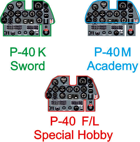 ヤフーモデル YMA7215 1/72 P-40M 計器盤 (アカデミー用)
