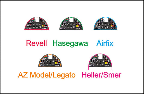 ヤフーモデル YMA7242 1/72 ホーカー・ハリケーンMk.II 計器盤 (レベル / エアフィックス用)