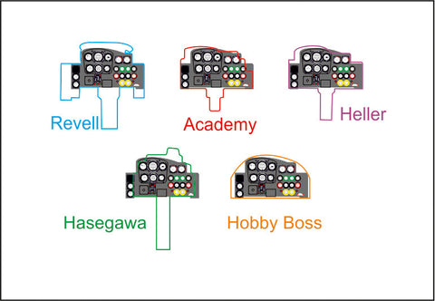 ヤフーモデル YMA7261 1/72 メッサーシュミットMe262 計器盤 (レベル / ハセガワ用)
