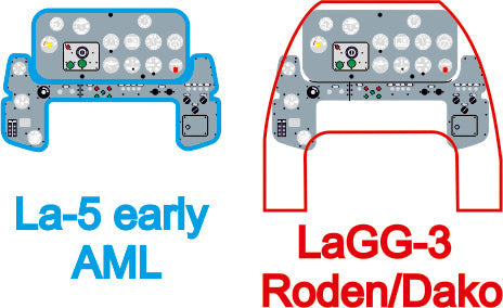 ヤフーモデル YMA7282 1/72 ラヴォーチキン LaGG-3 / L-5 初期型 計器盤 (AML / ローデン / ダコ用)