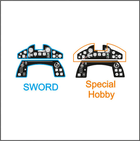 ヤフーモデル YMA7290 1/72 フィアット G.55 計器盤 (ソード / スペシャルホビー用)