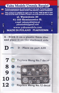 ヤフーモデル YML3209 1/32 フォッカー Dr.I 計器盤 (MENG用)