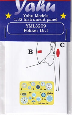 ヤフーモデル YML3209 1/32 フォッカー Dr.I 計器盤 (MENG用)